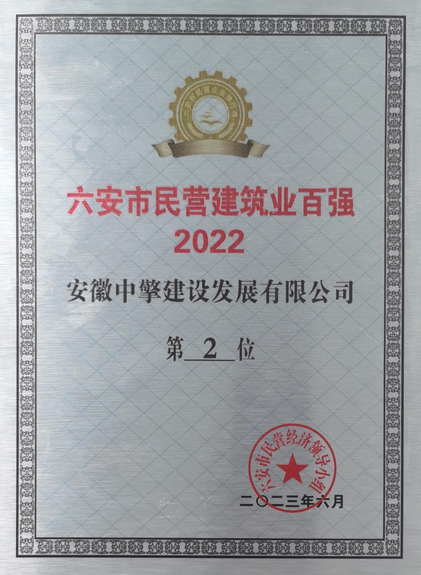 六安市民营建筑业百强2022年第二位.jpg